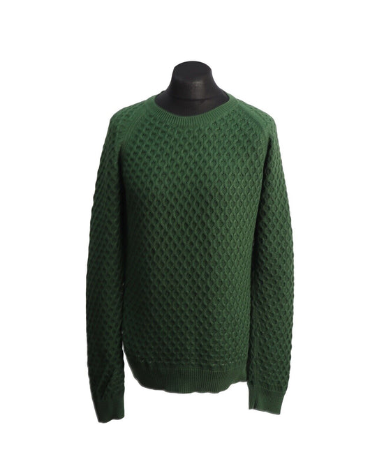 BARBOUR International Jumper 3D Knit Green Cotton Women's Size 16 / XL