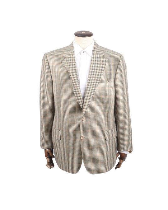 Vintage BURBERRY'S Blazer Beige Check Wool Men's Spot Coat Size L