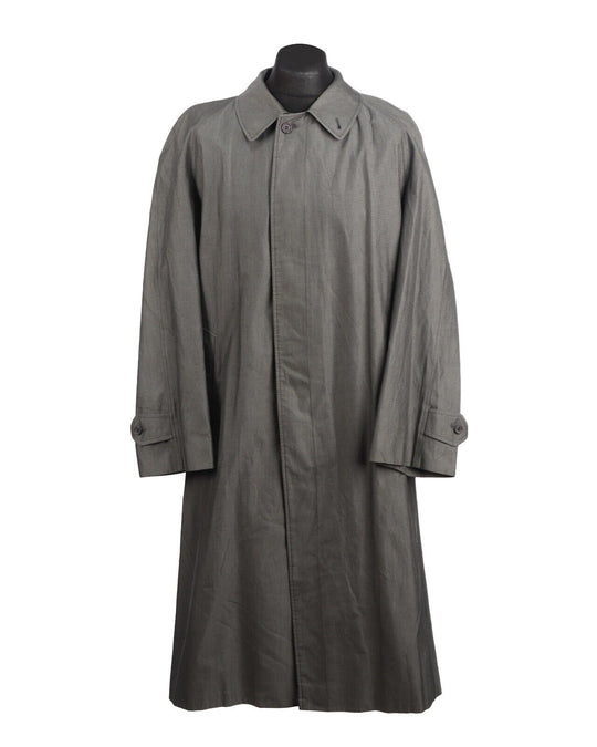 BURBERRY Trench Coat Gray Cotton Men's Overcoat Size ~ XL