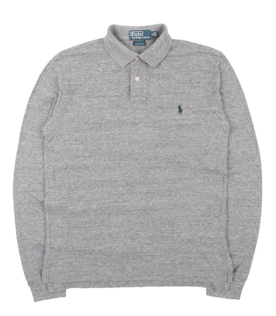 Men's Polo RALPH LAUREN Grey Long Sleeve Polo Neck Jumper Size M