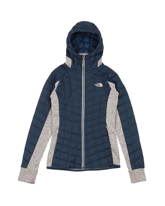 THE NORTH FACE Hooded Jacket Blue Gray Women's Outdoor Thermoball Puffer Size XS
