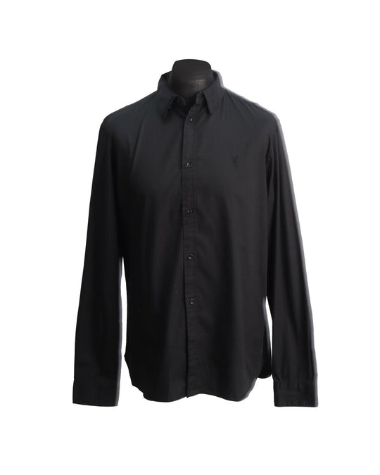 ALLSAINTS Shirt Black Cotton Men's Size XL