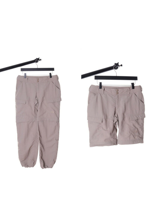 Women's THE NORTH FACE Beige Nylon Convertible Trousers Shorts Size 6 Short