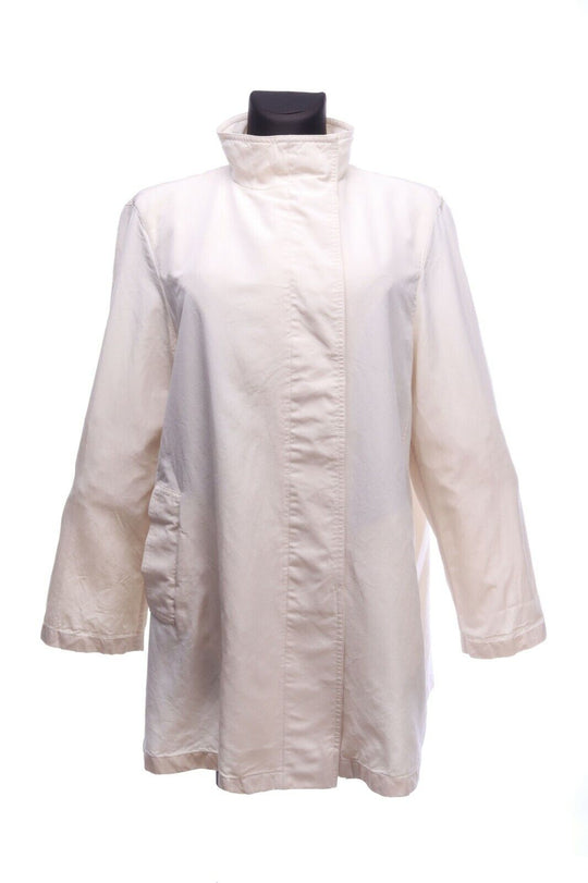 AKRIS Ivory 100% Silk Lightweight Jacket Coat Size F 40 US 8
