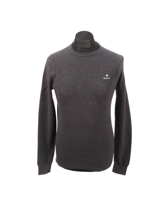 GANT Jumper  Gray Cotton Crew Neck Men's Size S