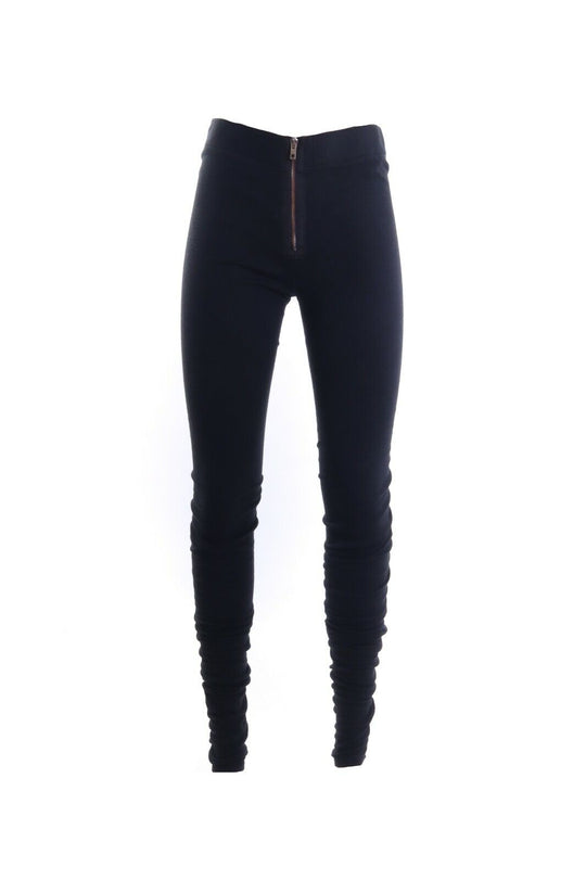 Women's ACNE Black Viscose Angora Blend REIKI AW10 Leggings Pants Size s