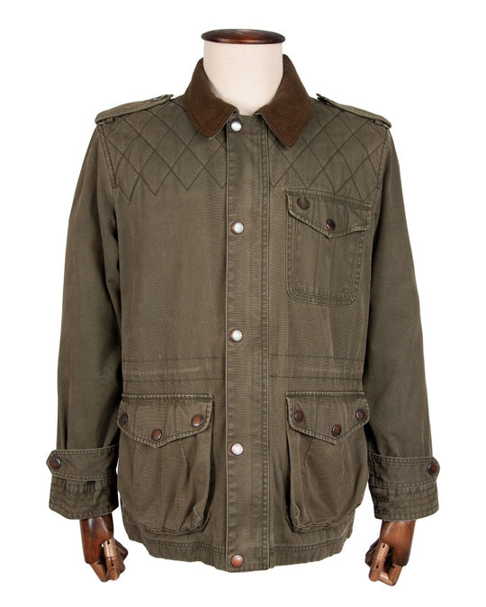 FRED PERRY Hunting Jacket Green Cotton Men's Coat Size M