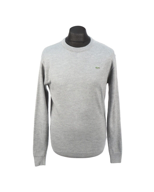 Vintage LACOSTE Sport Gray Wool Blend Knit Men's Crew Neck Jumper Size 7