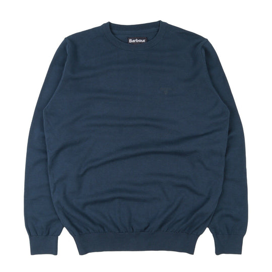 Men's BARBOUR Blue Cotton Crew Neck Jumper Size L