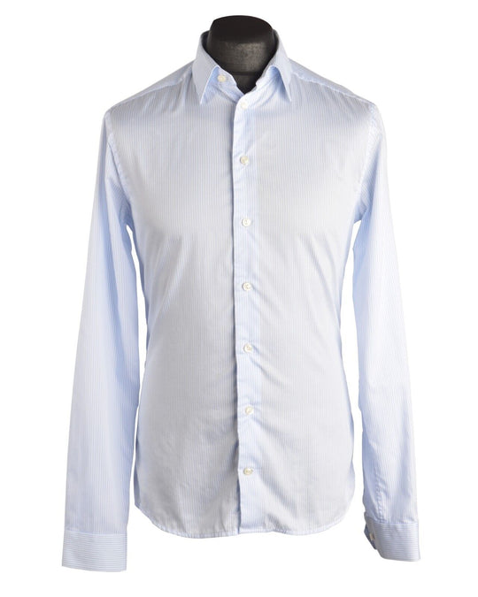 Men's ETON Blue Striped Super Slim Cotton Shirt Size 40 / 15