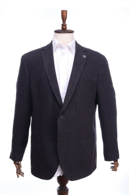 BARUTTI Charcoal Dot Grey Wool Blazer Jacket Size 54