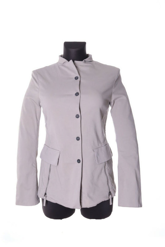 Women's ANNETTE GORTZ Grey Cotton Zip & Button Front Jacket Size 34