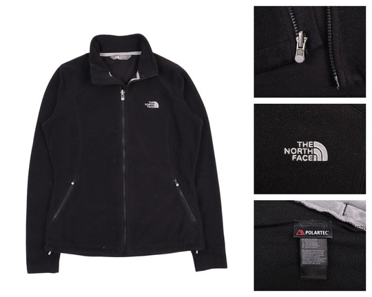 Women's THE NORTH FACE Black Polartec Fleece Full Zip Jumper Size M