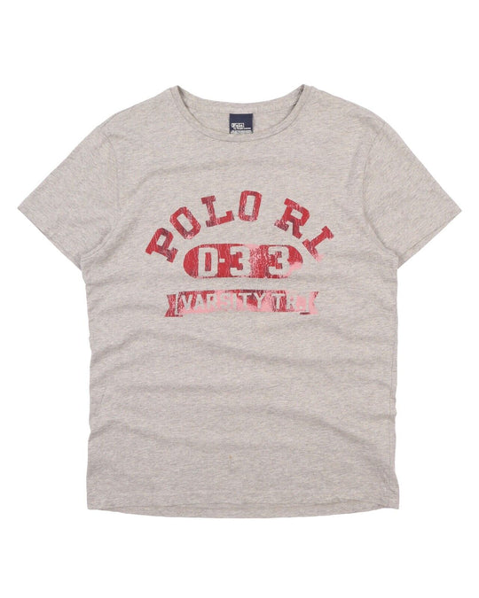 Men's POLO RALPH LAUREN Gray Logo Cotton Tee T - Shirt Size M