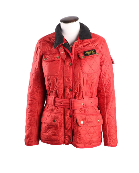 Women's BARBOUR International Red Quilted Jacket Size 12 UK 8 US