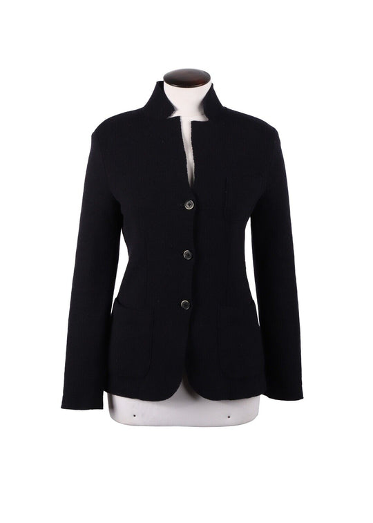 BARENA Blazer Navy Blue Wool Women's Jacket Size 42 IT