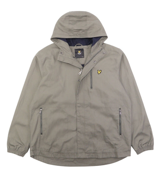 Men's LYLE SCOTT Green Olive Hooded Windbreaker Jacket Size 2XL