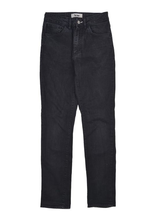 ACNE Needle Wet Cash Jeans Black Cotton Women's High Waist Pants Size 29 / 32