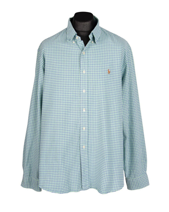 RALPH LAUREN Shirt Green Check Cotton Men's Size XXL