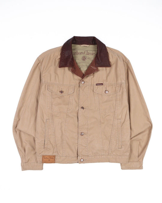 MARLBORO CLASSICS Trucker Cotton Beige Men's Jacket Size L