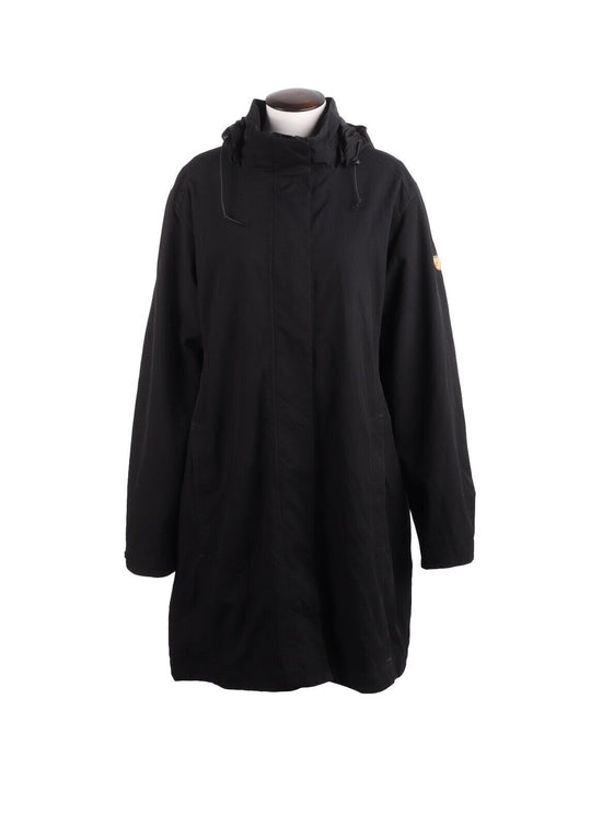 FJALLRAVEN Ruska Jacket  Black Hooded Outdoor Women's Parka Size L