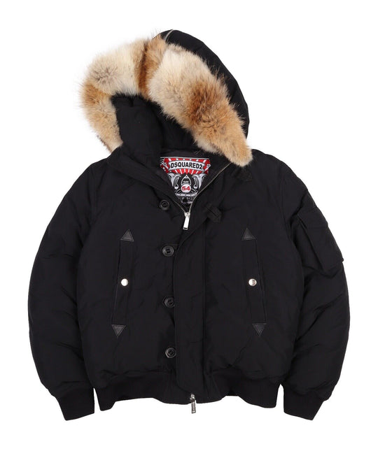 DSQUARED Aviator Jacket Black Men's Down Puffer Bomber Size 54 IT