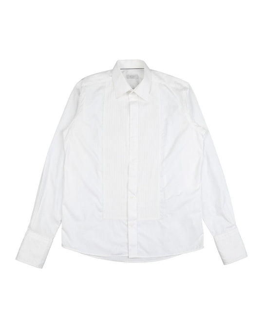 ETON Tuxedo Dress Shirt White Cotton Men's Cufflink Sleeve Size 43 / 17