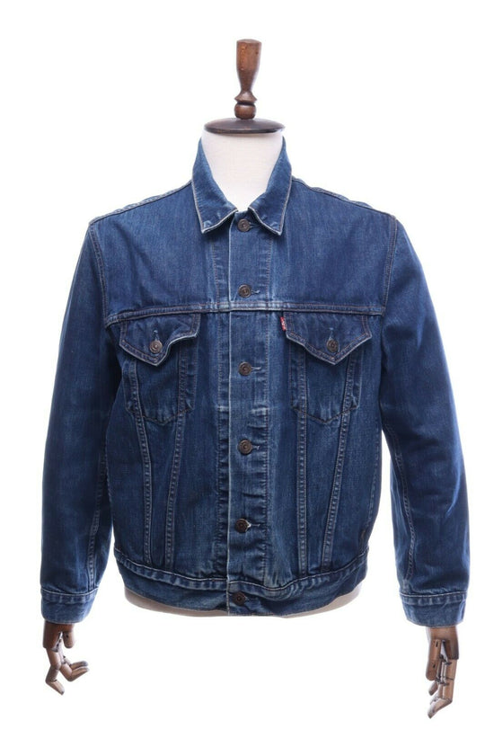 LEVI'S Navy Blue Denim Trucker Jacket Size L
