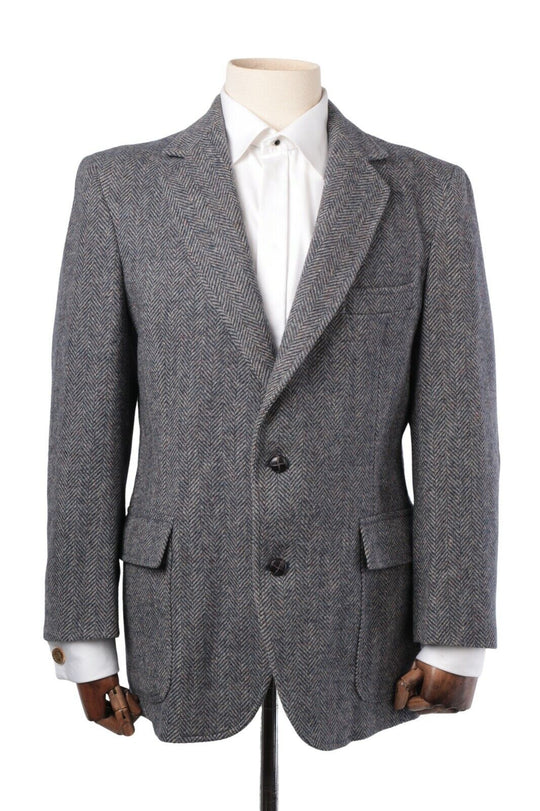 Men's Vintage PENDLETON Grey Wool Herringbone Tweed Blazer Jacket Size US 42
