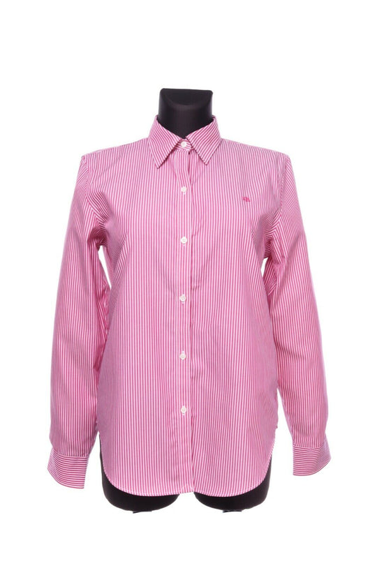 Women's Lauren by Ralph Lauren Red Cotton Striped Shirt Size M