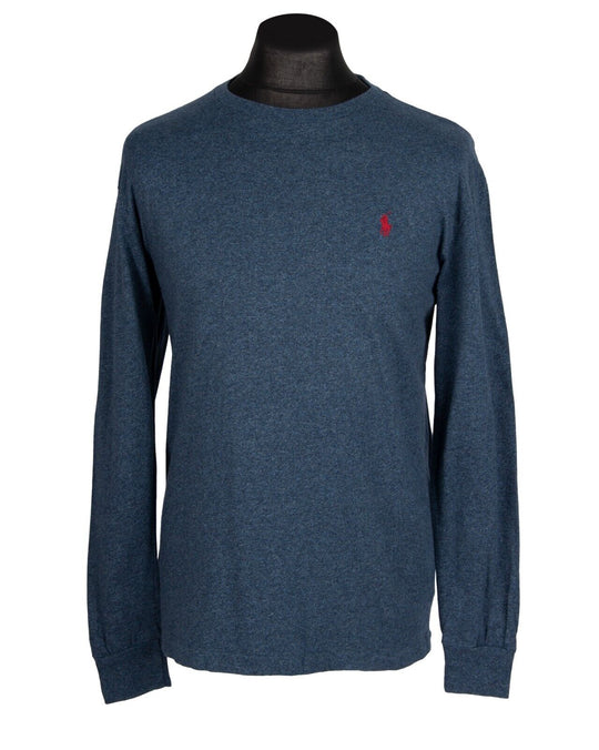POLO RALPH LAUREN Jumper Blue Cotton Crew Neck Long Sleeve Men's Size S