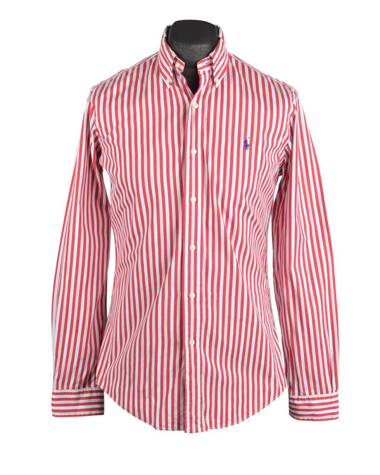 RALPH LAUREN Red Striped Cotton Men's Shirt 15 - 38 / S