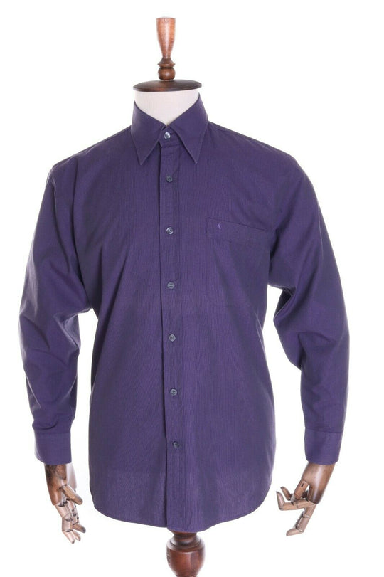 Men's AQUASCUTUM LONDON Purple 100% Cotton LS Shirt Size 41 / 16