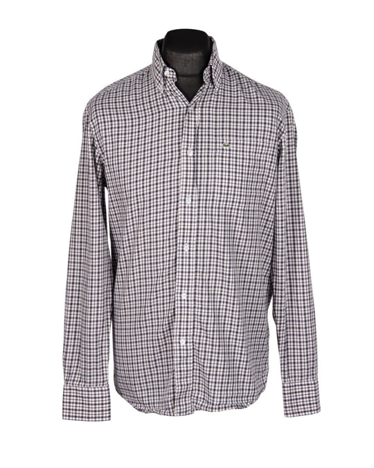 LACOSTE Shirt Multicolor Check Cotton  Men's Size 38