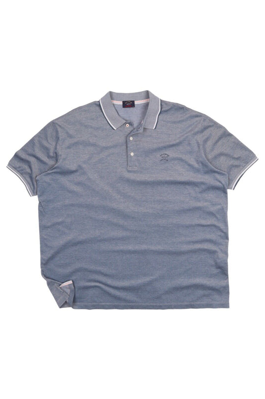 Men's PAUL & SHARK Blue Pique Cotton Polo Shirt Size 4XL