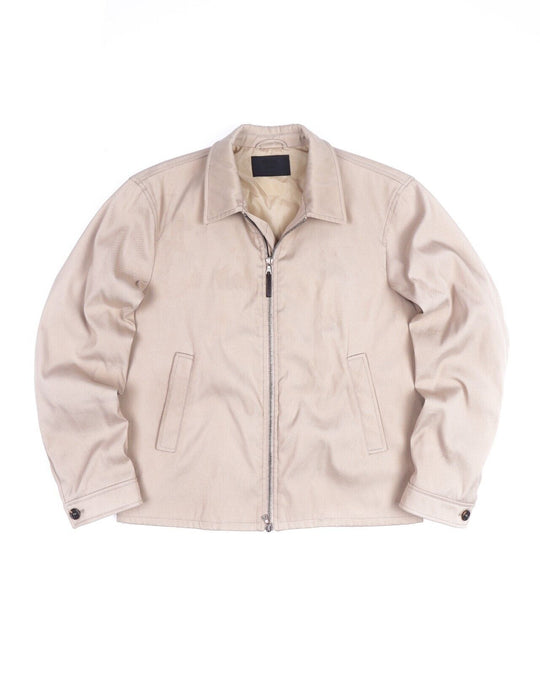 PRADA Milano Jacket Ivory Beige Nylon Short Men's Bomber Size L