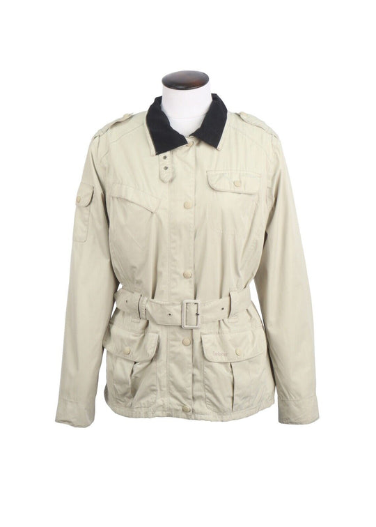 BARBOUR Featherweight Amelia Jacket Ivory Beige Women's Size UK 18 US 14