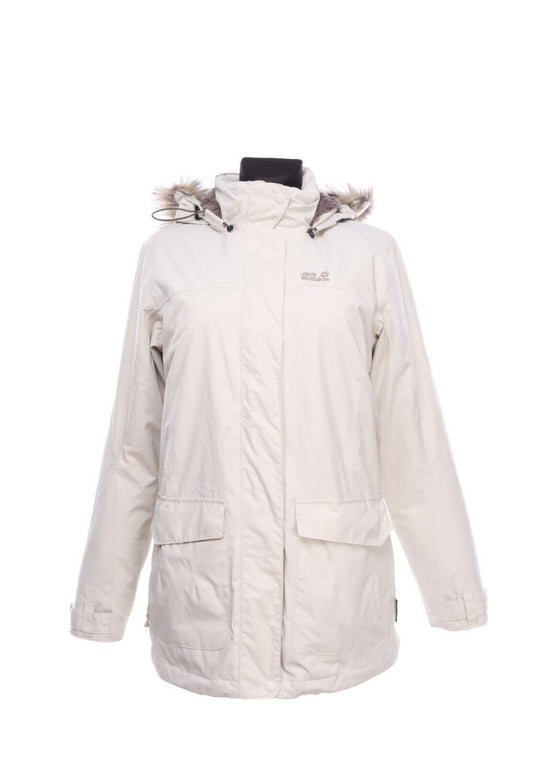 Women's JACK WOLFSKIN Ivory Texapore Outdoor Hooded Jacket Parka Coat Size M