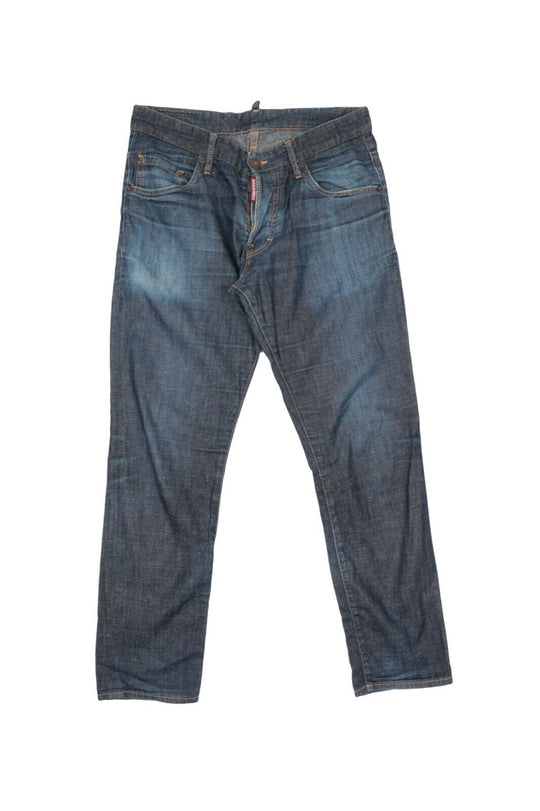 Men's DSQUARED2 Blue Cotton Faded Distressed Denim Jeans Size 46 / 30