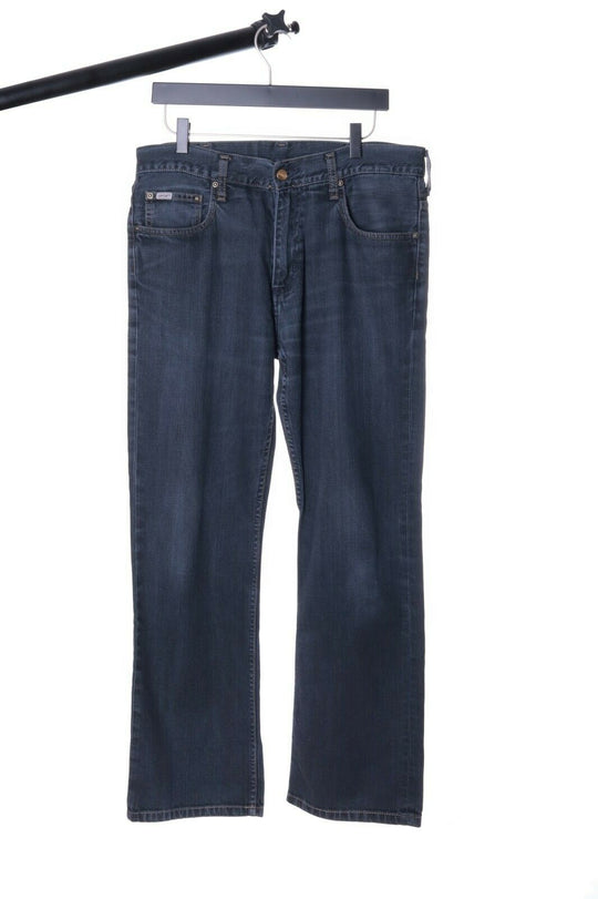 Men's CARHARTT Navy Denim 100% Cotton MINER PANT Jeans Size W 31 L 30