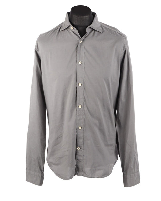 OPIFICIO MILANO Shirt Men's Gray Cotton Size 41 / 16
