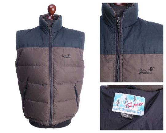 JACK WOLFSKIN Brown Duck Down Quilted Puffer Vest Size S