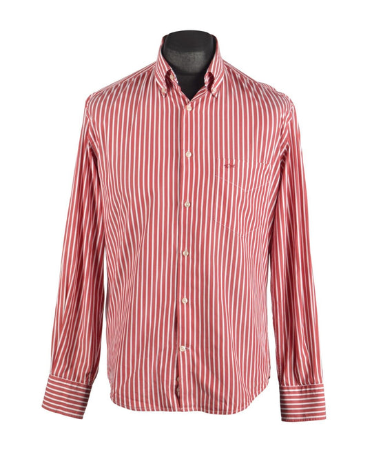 PAUL & SHARK Red Striped Cotton LS Shirt Size L