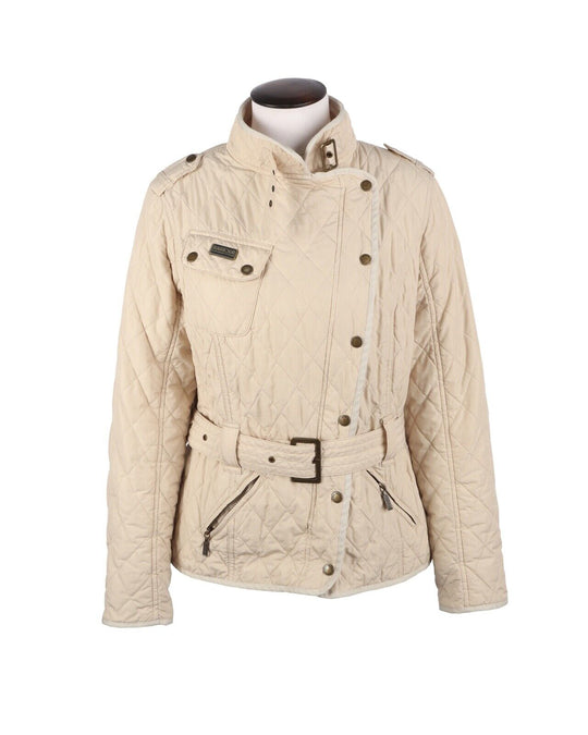 BARBOUR INTERNATIONAL Summer Matlock Quilt Jacket Beige Women's Size UK 16 US 12