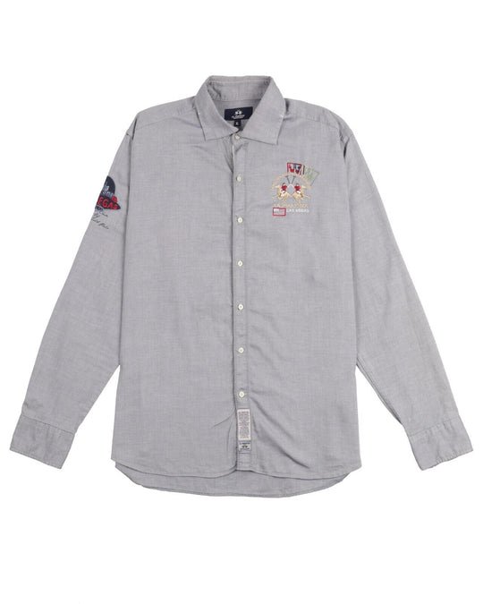 LA MARTINA Shirt Gray Cotton Men's Button Up Las Vegas Polo Size XL