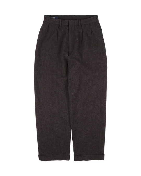 Vintage Polo RALPH LAUREN Pants Grey Wool Mens Pleated Trousers Size 31 x 30