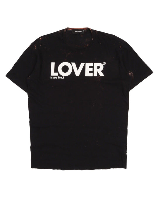 Men's DSQUARED 2 Black Big Logo Cotton Tee T - Shirt Size S
