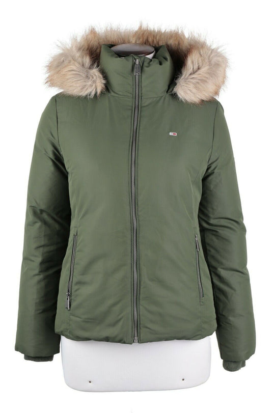 Women's TOMMY HILFIGER Olive Down Filled Hooded Jacket Size s