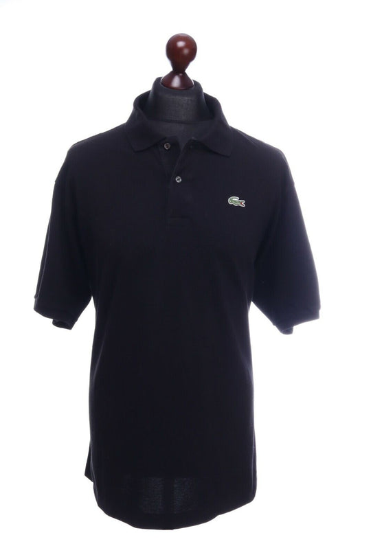 Men's LACOSTE Black Cotton Short Sleeve Polo Shirt Size 8