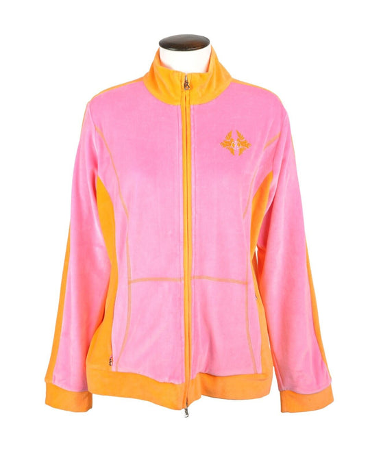 BOGNER Cardigan Pink Full Zip Fleece Big Logo Sweater Women's Size XXL